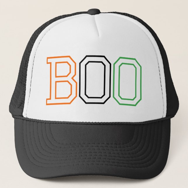 Boo Beängstigend Halloween Truckerkappe (Vorderseite)