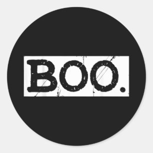 Boo bedrängtes Retro-Gespenst Halloween-Ästhetik Runder Aufkleber