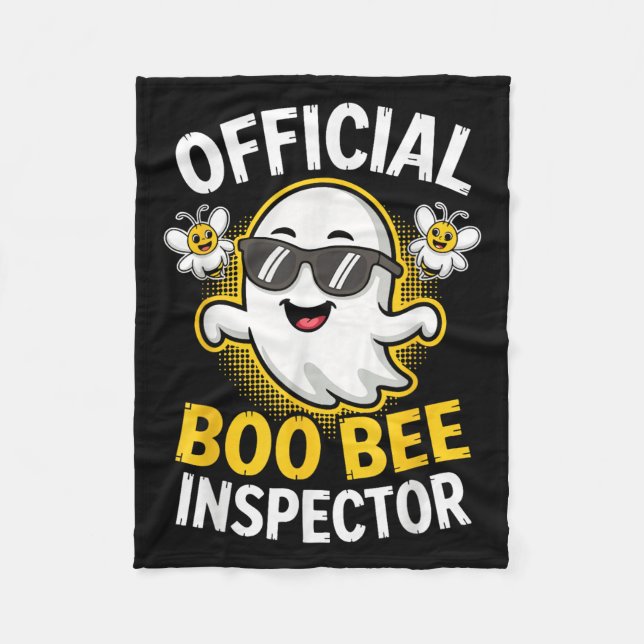 Boo Bee Inspector Shirt Men Women Halloween Costum Fleecedecke (Vorderseite)