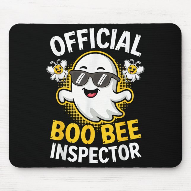 Boo Bee Inspector Shirt Men Women Halloween Costum Mousepad (Vorne)