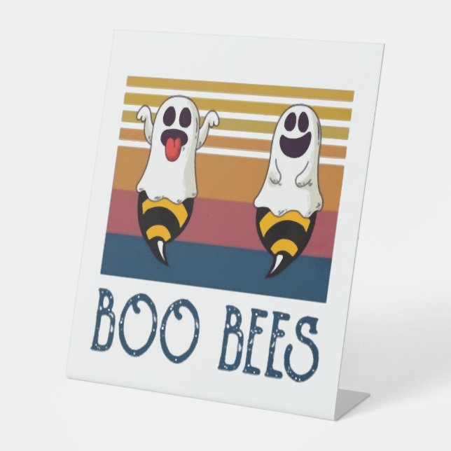 Boo Bees Couple Ghost Halloween Shirt Sockelschild (Vorderseite)