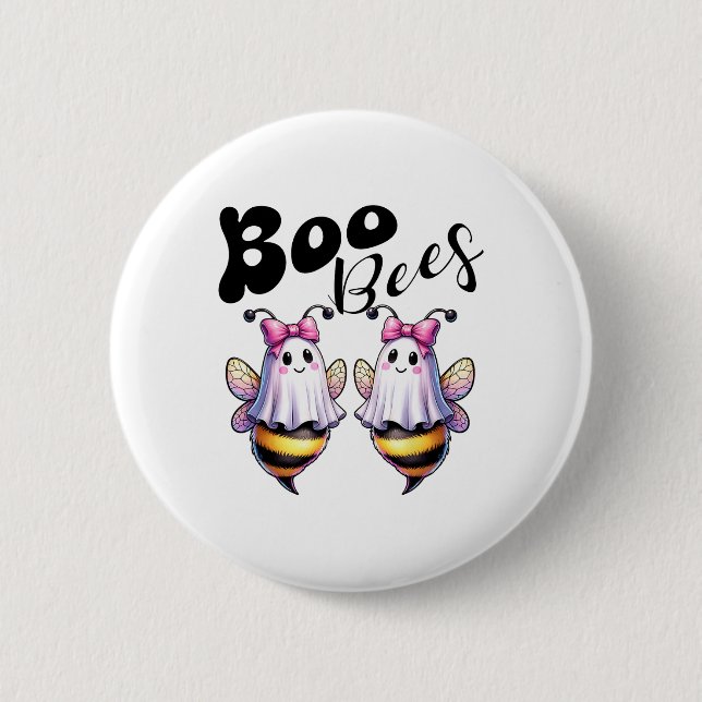 Boo Bees Ghost Bee Halloween Kostüm Frauen Funny Button (Vorderseite)