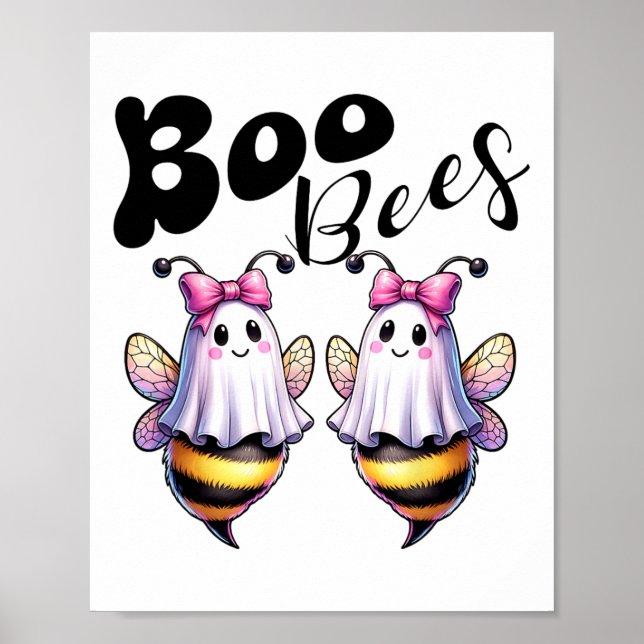 Boo Bees Ghost Bee Halloween Kostüm Frauen Funny Poster (Vorne)