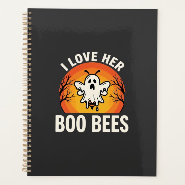 Boo Bees Halloween Geist Biene Lustiges Design_1 Planer (Vorderseite)