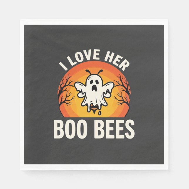Boo Bees Halloween Geist Biene Lustiges Design_1 Serviette (Vorderseite)