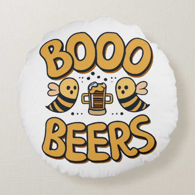 Boo Bees Rundes Kissen (Rückseite)