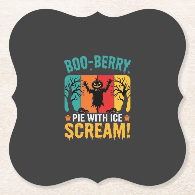 Boo-Berry-Kuchen Halloween Eiscreme-Design Untersetzer (Vorderseite)