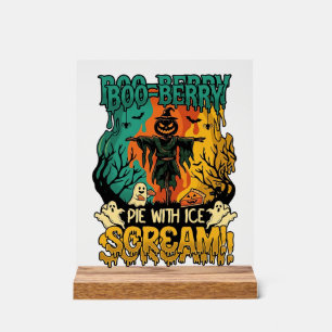 Boo Berry Pie Eis Schrei Kürbis Vogelscheuche Hall Acrylschild