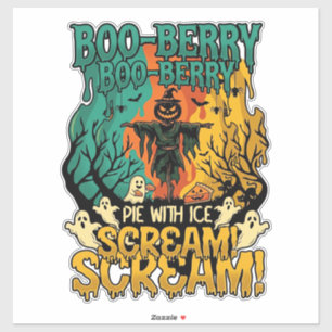 Boo Berry Pie Eis Schrei Kürbis Vogelscheuche Hall Aufkleber
