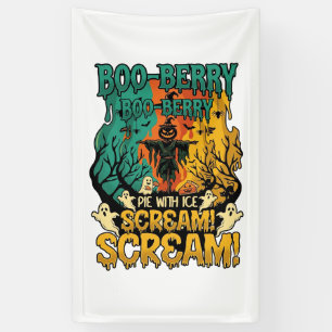 Boo Berry Pie Eis Schrei Kürbis Vogelscheuche Hall Banner