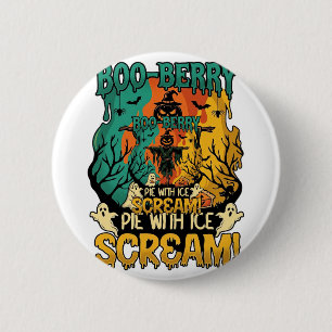 Boo Berry Pie Eis Schrei Kürbis Vogelscheuche Hall Button