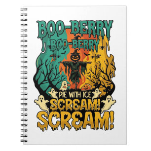 Boo Berry Pie Eis Schrei Kürbis Vogelscheuche Hall Notizblock