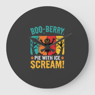 Boo-Berry-Pie-Halloween-Eiscreme-Design Große Wanduhr