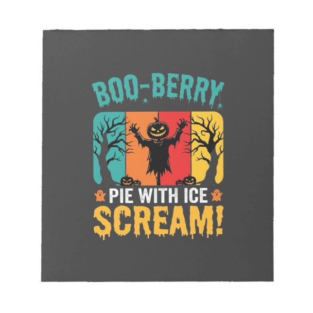 Boo-Berry-Pie-Halloween-Eiscreme-Design Notizblock (Vorderseite)