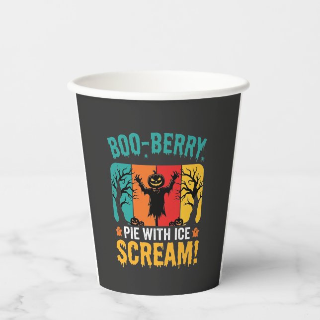 Boo-Berry-Pie-Halloween-Eiscreme-Design Pappbecher (Vorderseite)