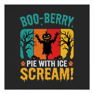 Boo-Berry-Pie-Halloween-Eiscreme-Design Poster