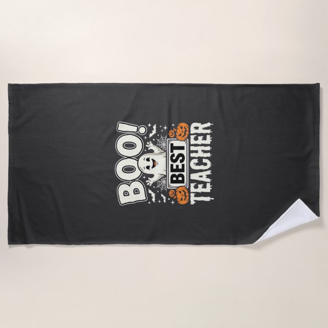 Boo Bester Lehrer Halloween-Geisterdesign_1 Strandtuch (Vorderseite)