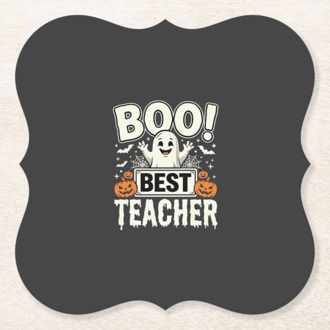 Boo Bester Lehrer Halloween-Geisterdesign_1 Untersetzer (Vorderseite)