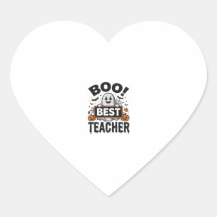 Boo Bester Lehrer Vintage Halloween Lehrer Design_ Herz-Aufkleber
