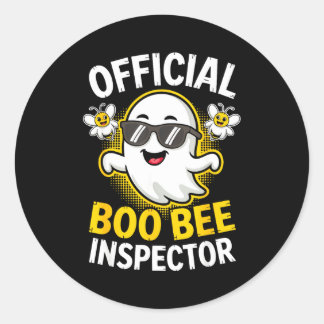 Boo-Biene-Inspektor-Shirt Männer Frauen Halloween Runder Aufkleber