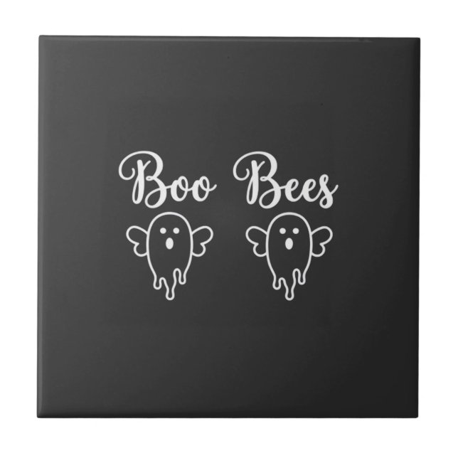 Boo Bienen Halloween-Geisterdesign Fliese (Vorderseite)