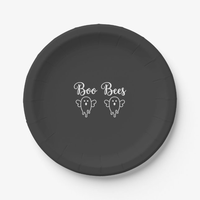 Boo Bienen Halloween-Geisterdesign Pappteller (Vorderseite)