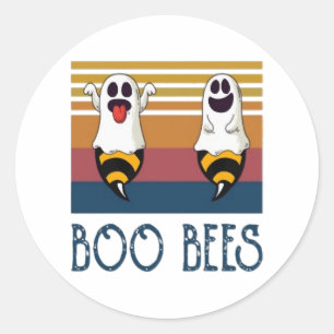 Boo Bienen Paar Geist Halloween-Shirt Runder Aufkleber