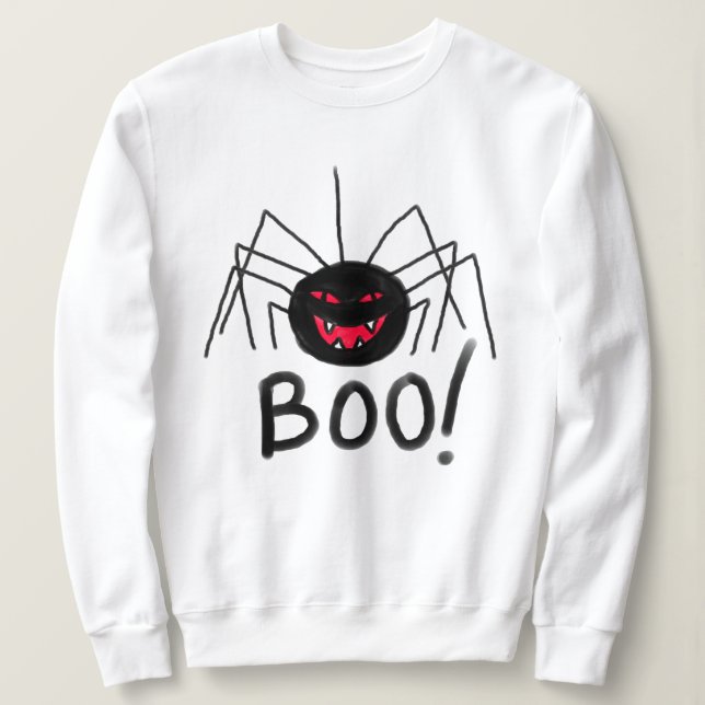 Boo! Big Black Spirit Halloween Sweatshirt (Design vorne)