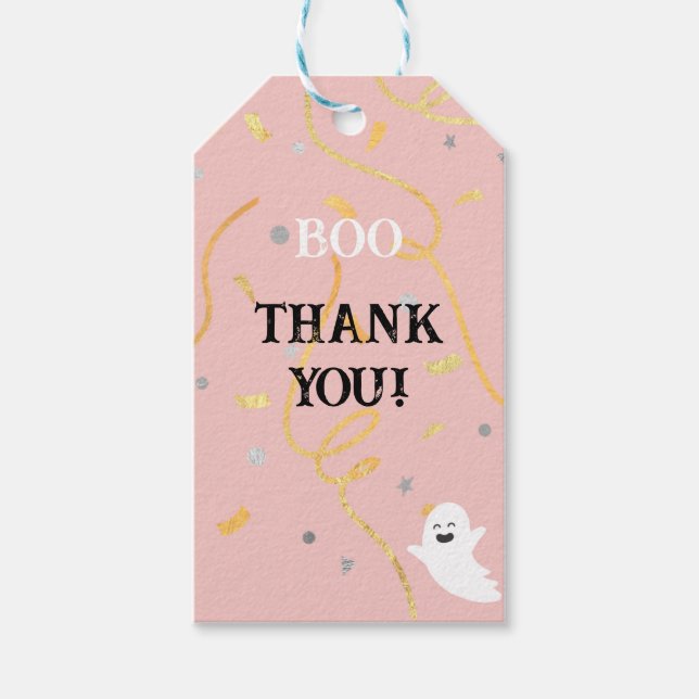 Boo Birthday Party Vielen Dank für Ihre Liebesmark Geschenkanhänger (Vorderseite)