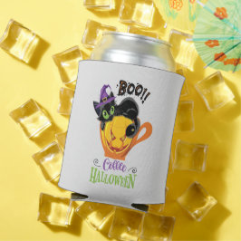 Boo Black Cat, Beängstigendes Pumpkin Coffee Hallo Dosenkühler