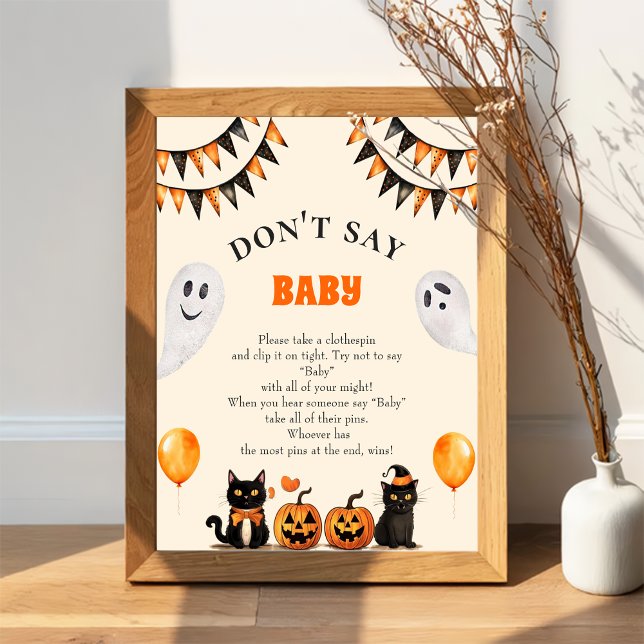 Boo Black Cat "Don't Say Baby" Baby Shower Game Poster (Von Creator hochgeladen)