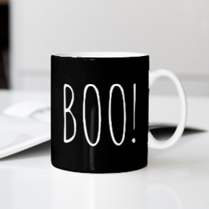 Boo! Black Funny Spooky Ghost Halloween Fans Kaffeetasse