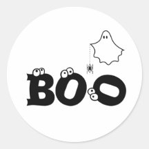 Boo Black und White Funny Halloween Ghost Spider