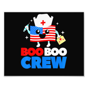 Boo Boo Crew Amerikanische Flagge 4. Juli USA Kran Fotodruck