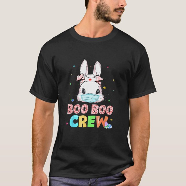 Boo Boo Crew Bunny Nurse Osterhasen Kaninchenmaske T-Shirt (Vorderseite)