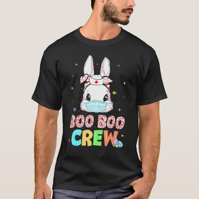 Boo Boo Crew Bunny Nurse Osterhasen Kaninchenmaske T-Shirt (Vorderseite)