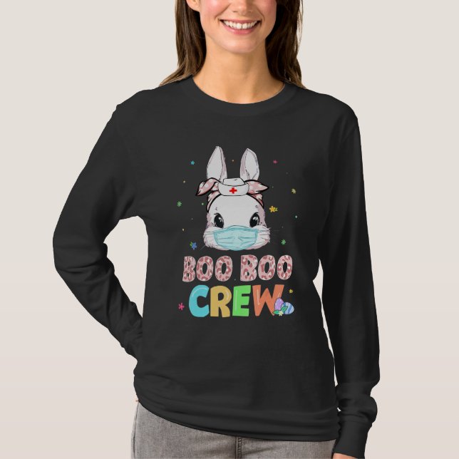 Boo Boo Crew Bunny Nurse Osterhasen Kaninchenmaske T-Shirt (Vorderseite)