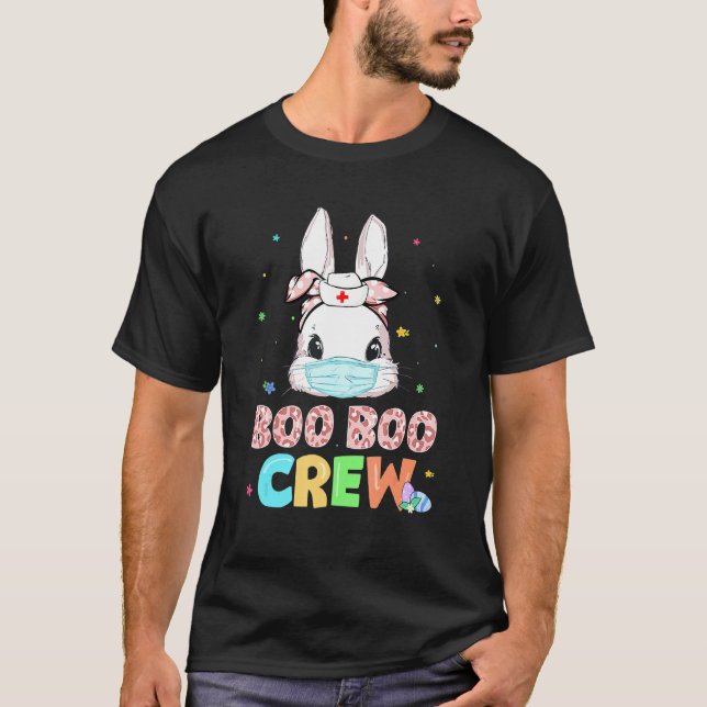 Boo Boo Crew Bunny Nurse Osterhasen Kaninchenmaske T-Shirt (Vorderseite)