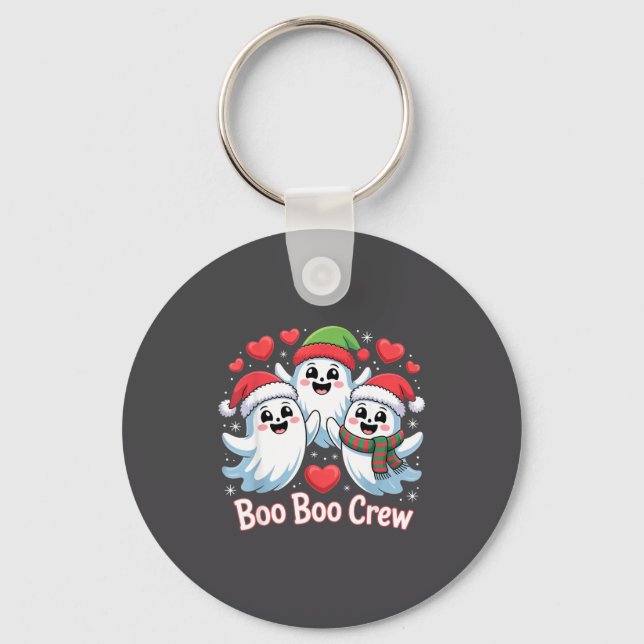 Boo-boo Crew Christmas Ghost Santa Hat Halloween H Schlüsselanhänger (Vorderseite)