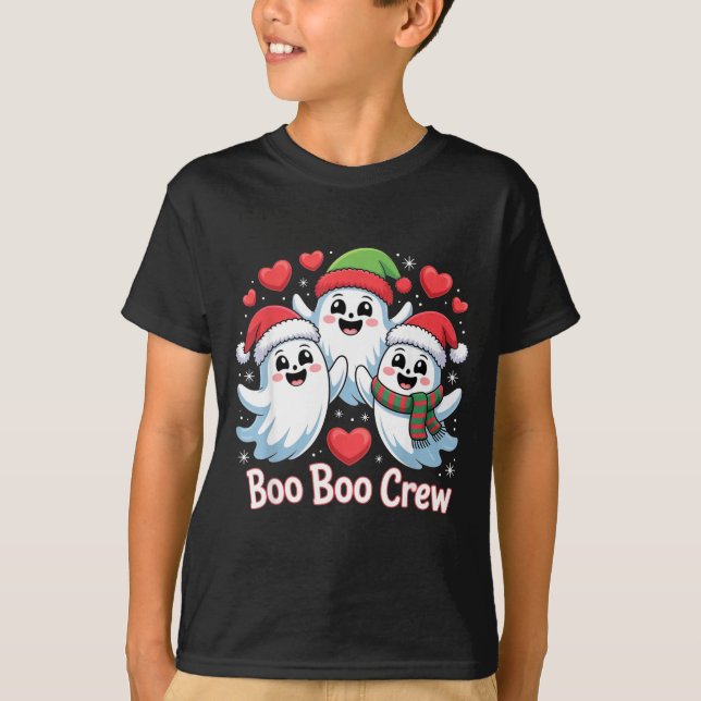 Boo-boo Crew Christmas Ghost Santa Hat Halloween H T-Shirt (Vorderseite)