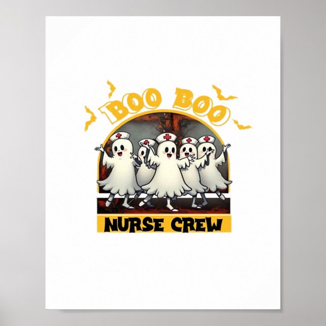 BOO BOO CREW CLASSIC NURSE HALLOWEEN T - SHIRT Ove Poster (Vorne)