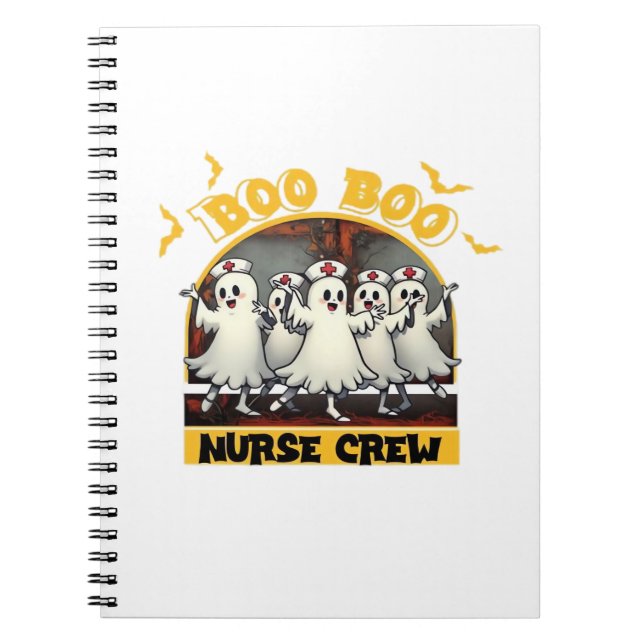 BOO BOO CREW CLASSIC NURSE HALLOWEEN T-SHIRT Overs Notizblock (Vorderseite)