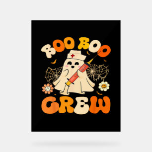 Boo Boo Crew Funny Ghost for Nurse, Retro Hallowee Acrylschild