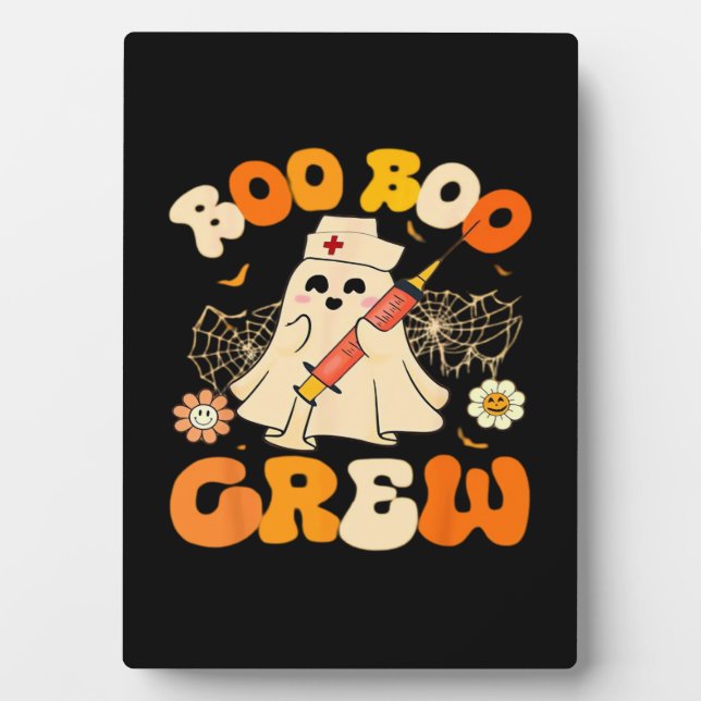 Boo Boo Crew Funny Ghost for Nurse, Retro Hallowee Fotoplatte (Vorderseite)