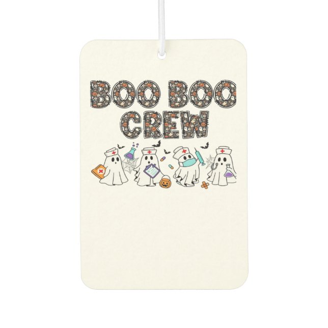 Boo Boo Crew � Funny Halloween Nurse Ghosts Medica Autolufterfrischer (Vorderseite)