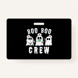 Boo Boo Crew Funny Nurse Ghost Costume Halloween Ausweis