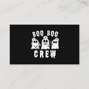 Boo Boo Crew Funny Nurse Ghost Costume Halloween Visitenkarte