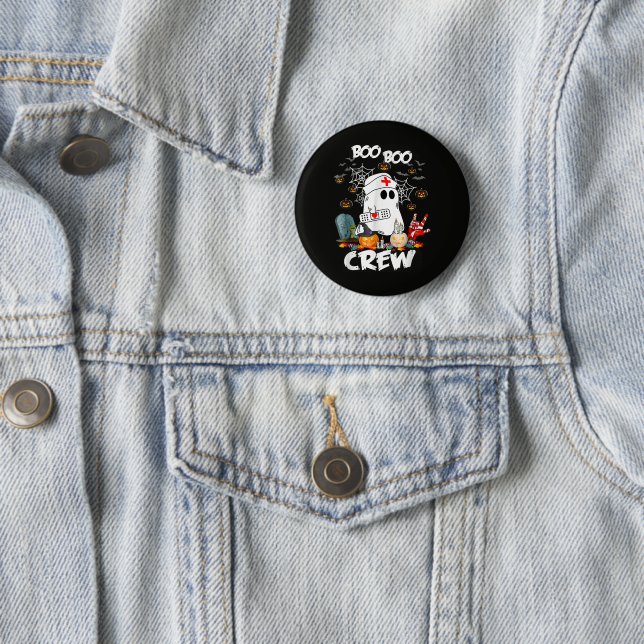 Boo Boo Crew Geist Krankenschwester Halloween Grus Button (Beispiel)