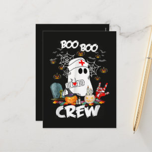 Boo Boo Crew Geist Krankenschwester Halloween Grus Feiertagspostkarte