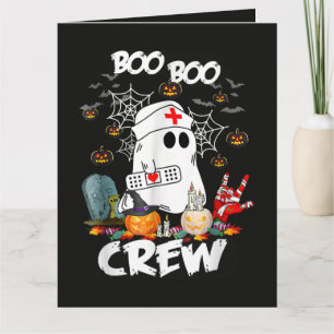 Boo Boo Crew Geist Krankenschwester Halloween Grus Karte